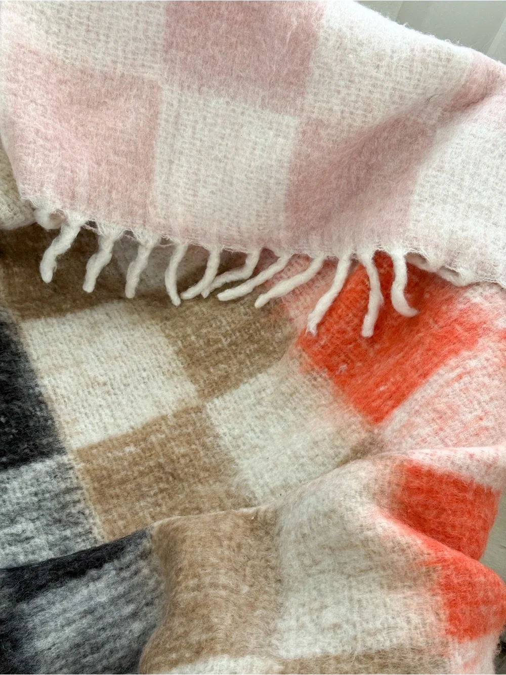 Anthropologie Cozy Cocoon Fringed Throw Blanket